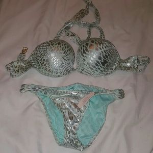 Mint green/metallic NWT Victoria's Secret bikini